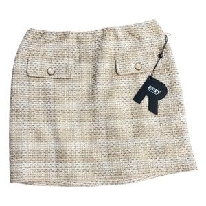 RNWY Beige Pink Tweed texture Mini Skirt Size small